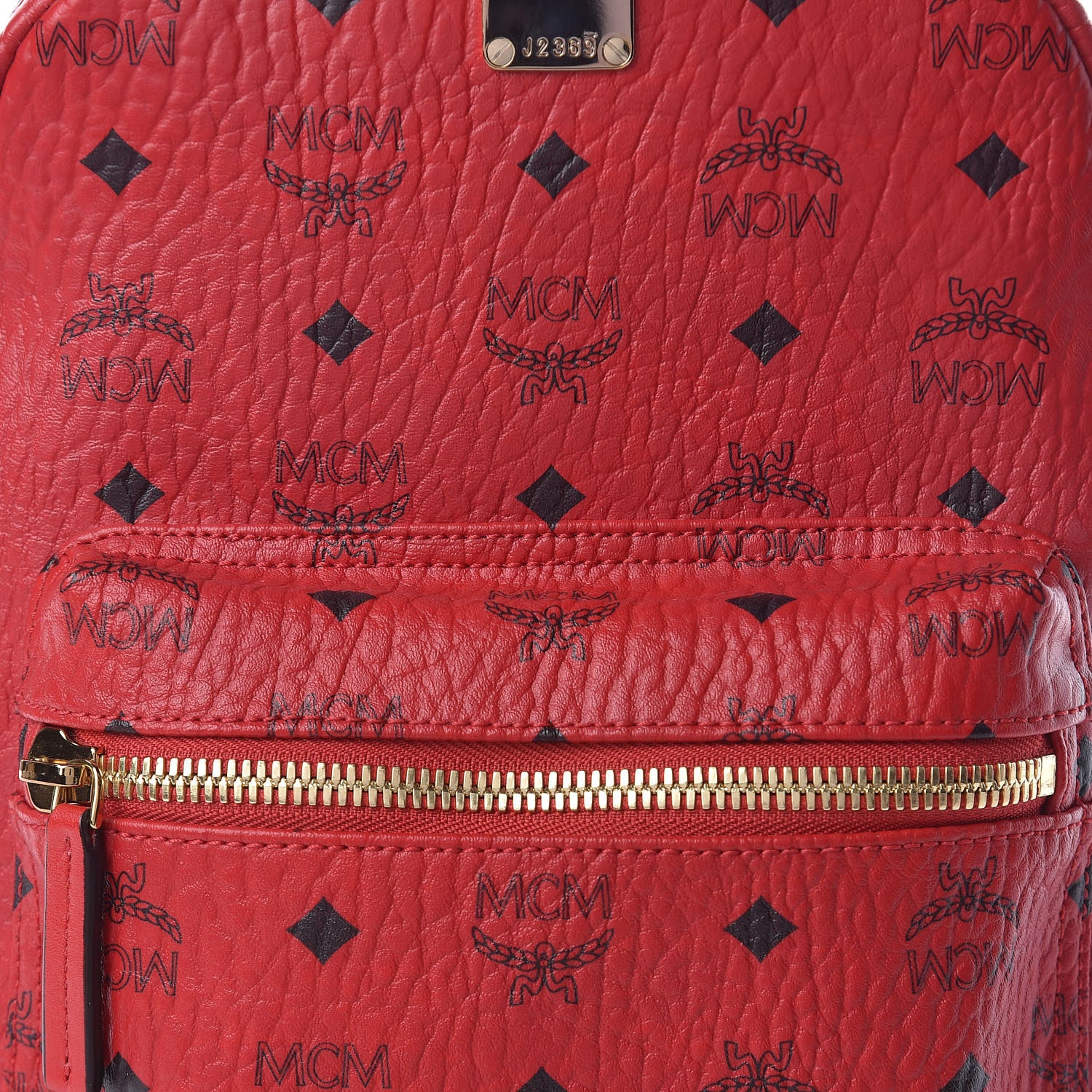 MCM Visetos Small Stark Backpack Red 9 of 12