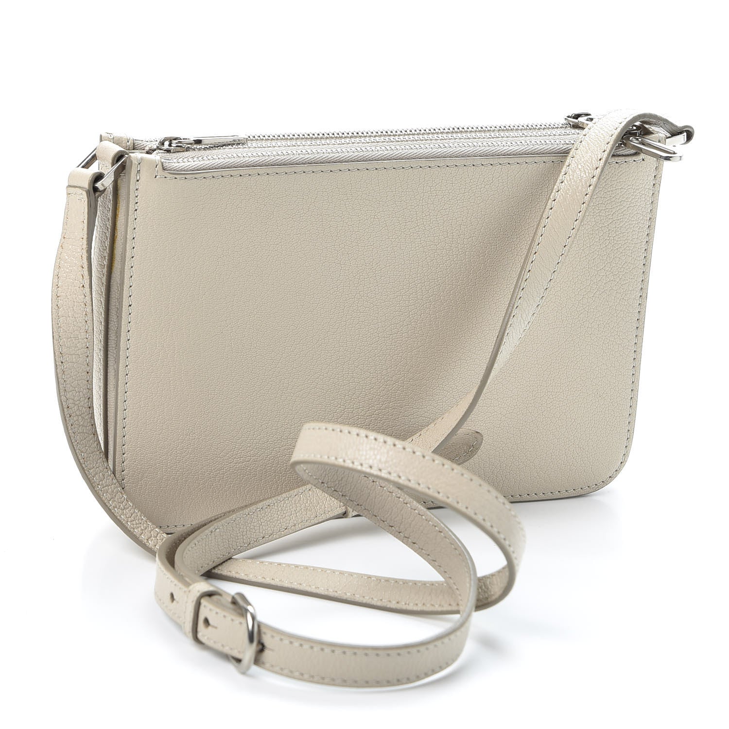 Burberry Grainy Goatskin Penhurst D-Ring Triple Zip Crossbody Bag Beige 2 of 9