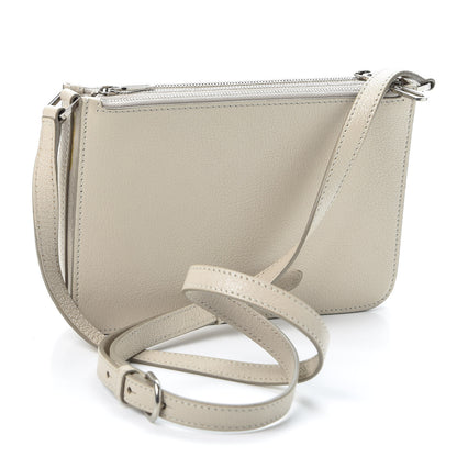 Burberry Grainy Goatskin Penhurst D-Ring Triple Zip Crossbody Bag Beige 2 of 9
