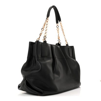 Salvatore Ferragamo Calfskin Gancini Tote Bag Black 3 of 10