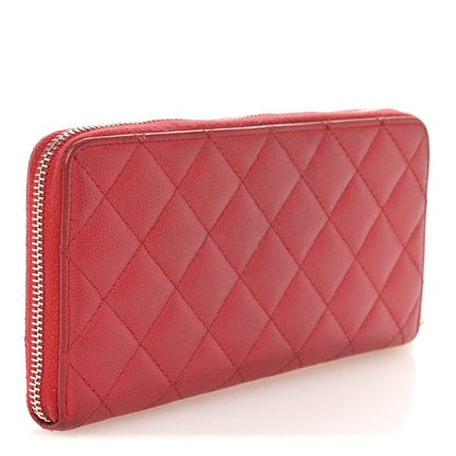 Chanel Caviar Quilted Large Gusset Zip Around Wallet Fuchsia 3 of 12