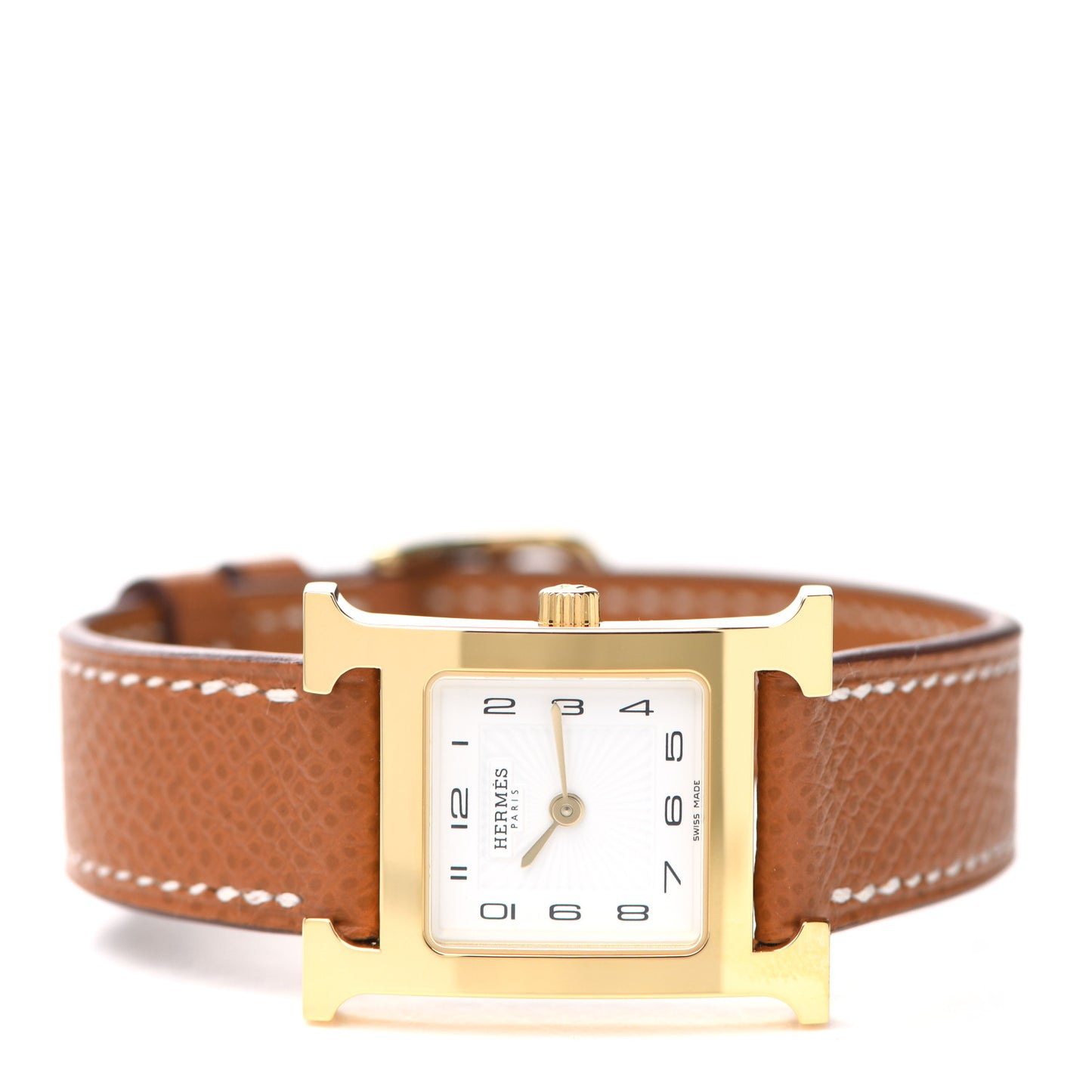 Stainless Steel Epsom 21mm Heure H Hour Quartz Watch Gold