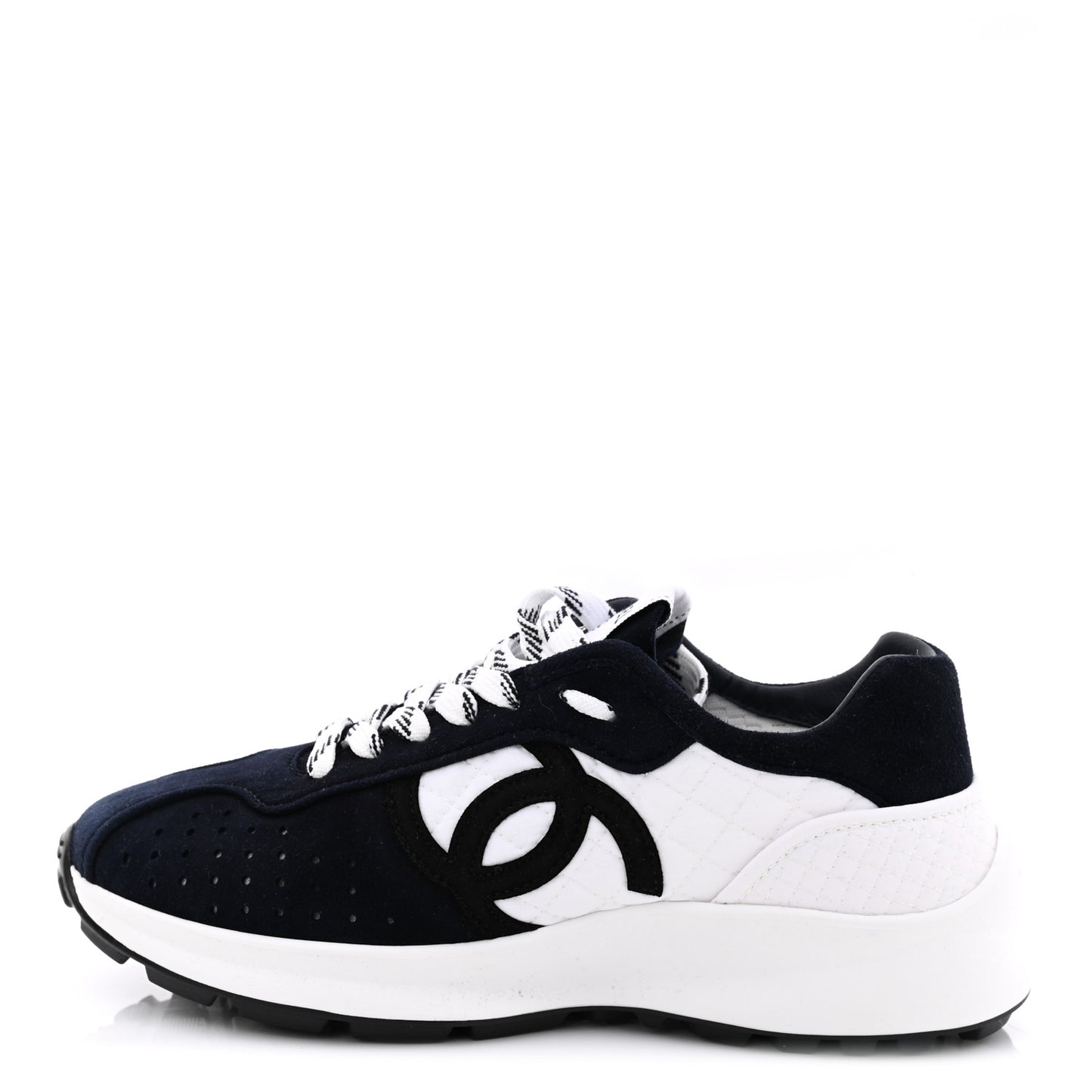 Suede Perforated Womens CC Sneakers 35.5 Black White