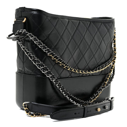 Chanel Aged Calfskin Quilted Medium Gabrielle Hobo Black 3 of 11