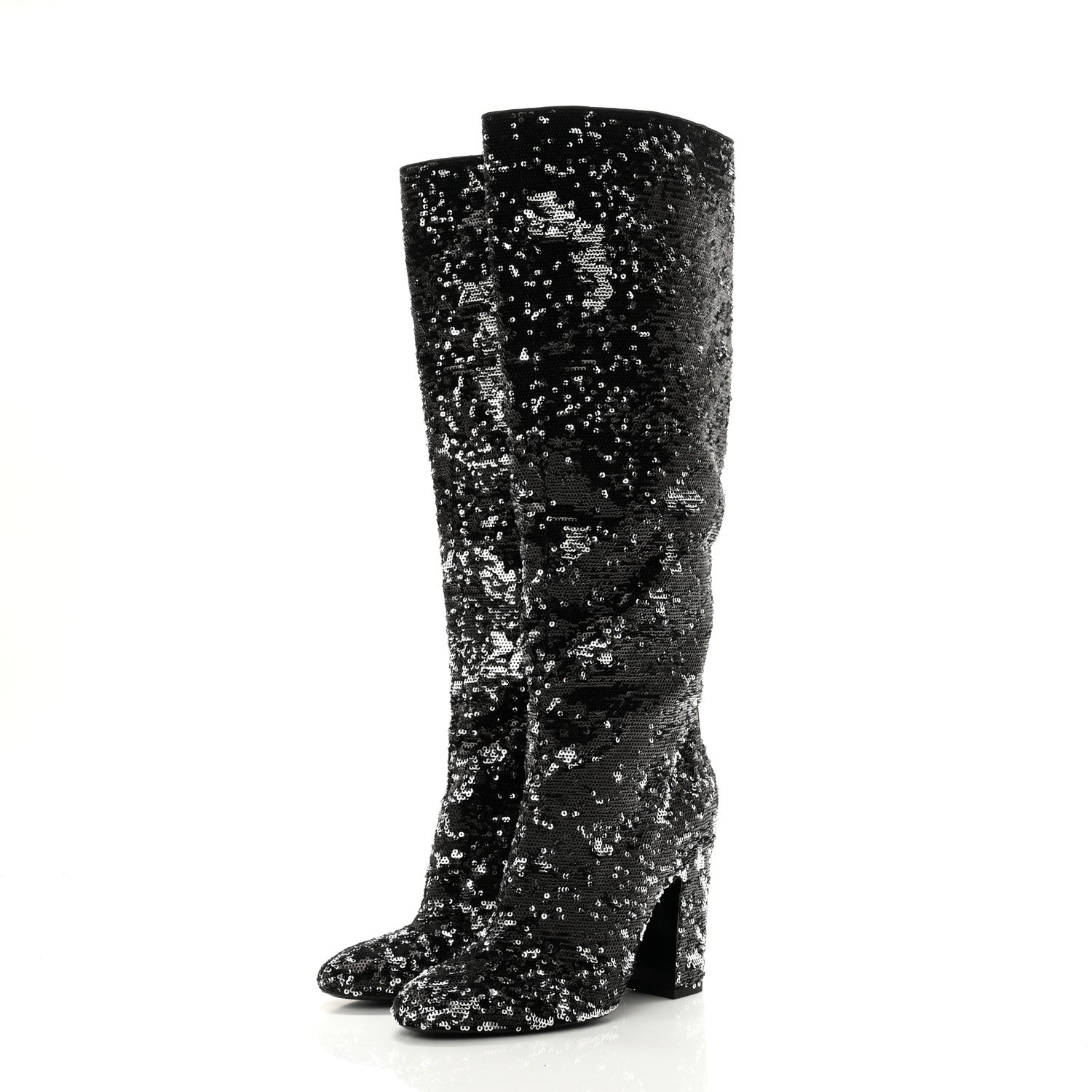 Louis Vuitton Sequin Donna High Boots 39 Black 3 of 9