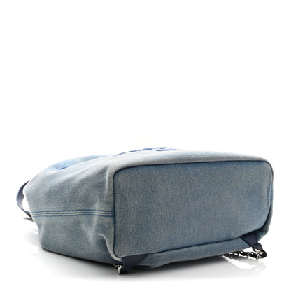 Chanel Canvas Sequin Large Deauville Backpack Blue 4 of 10