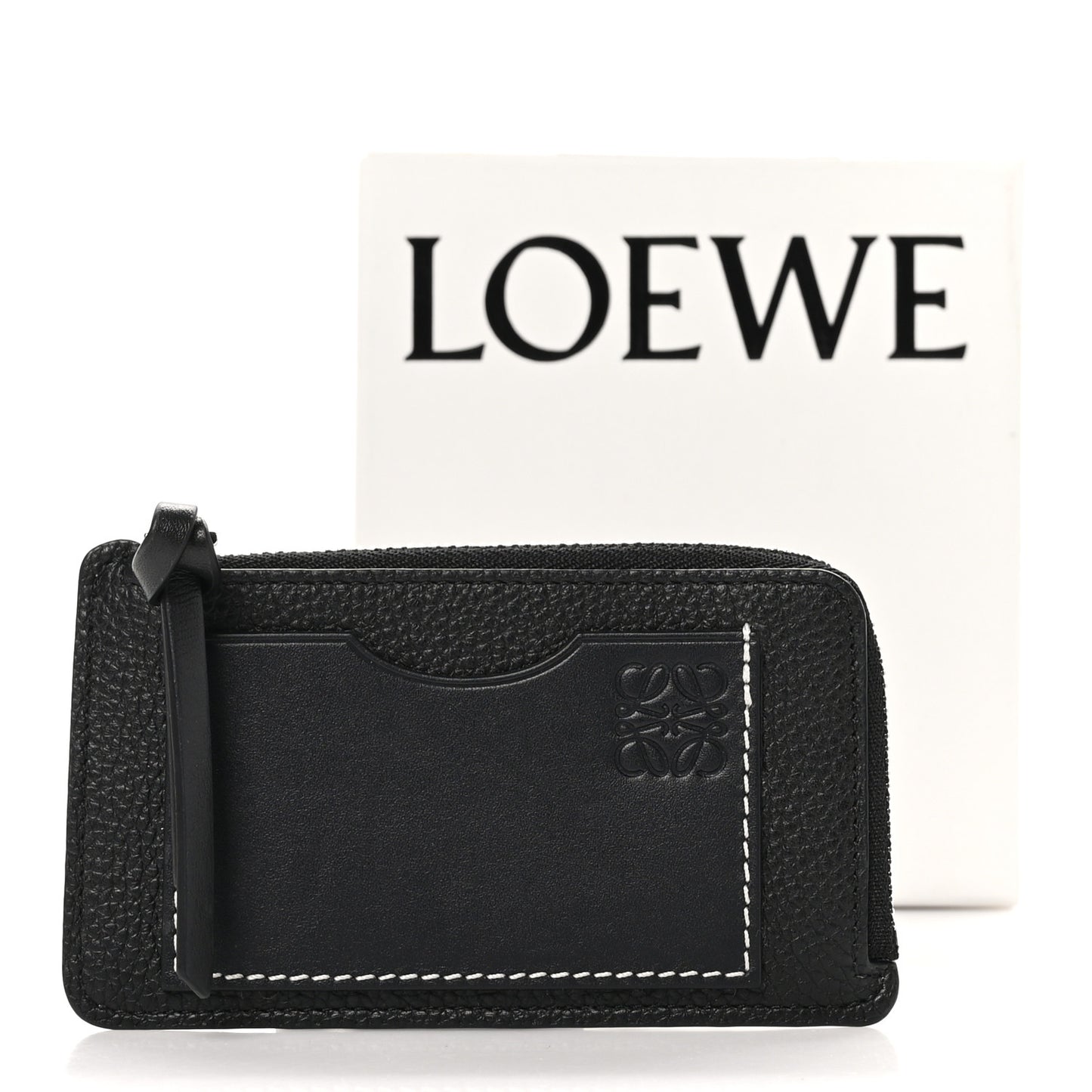 Soft Grained Calfskin Coin Card Holder Black