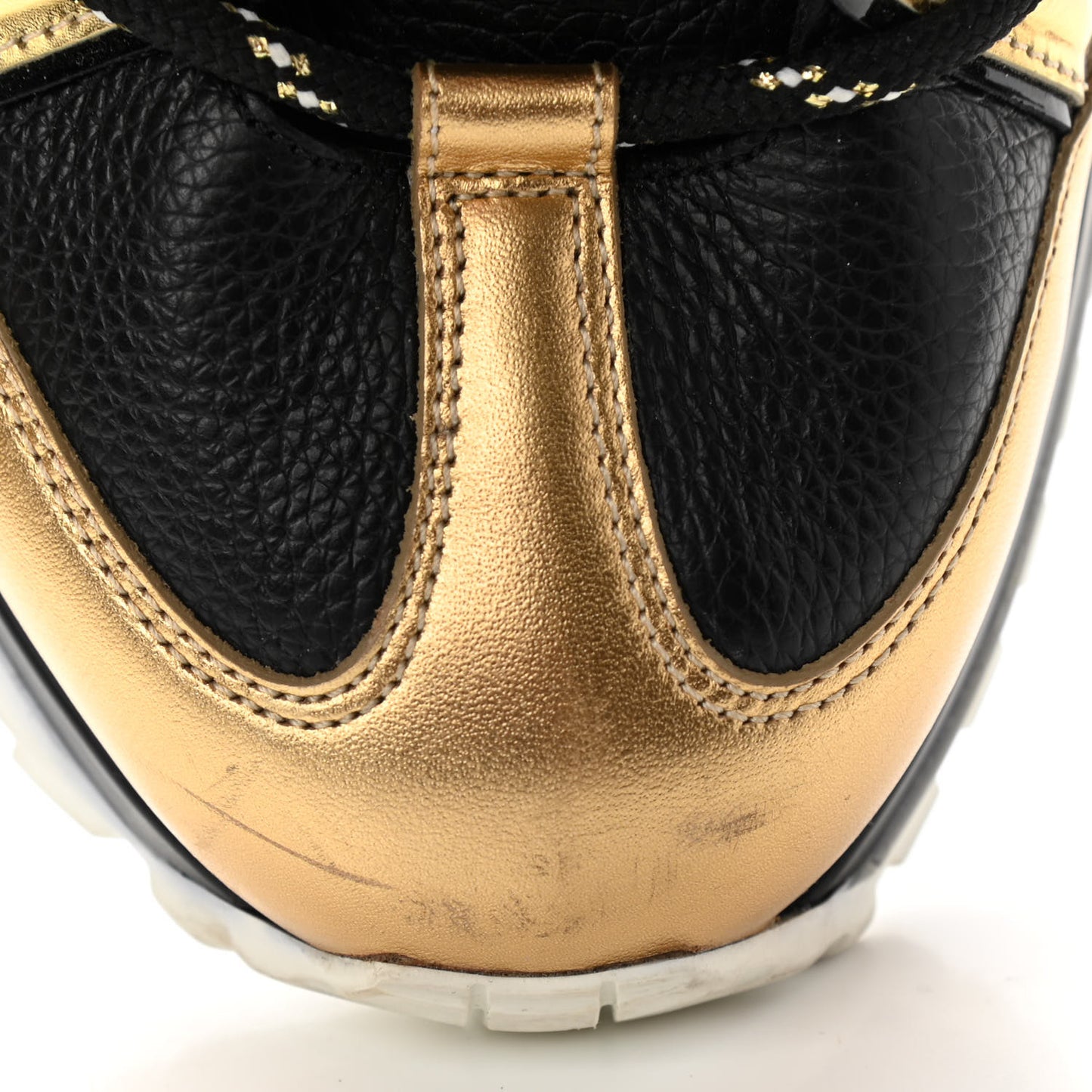Calfskin Mens Zig Zag Sneakers 9.5 Black Gold