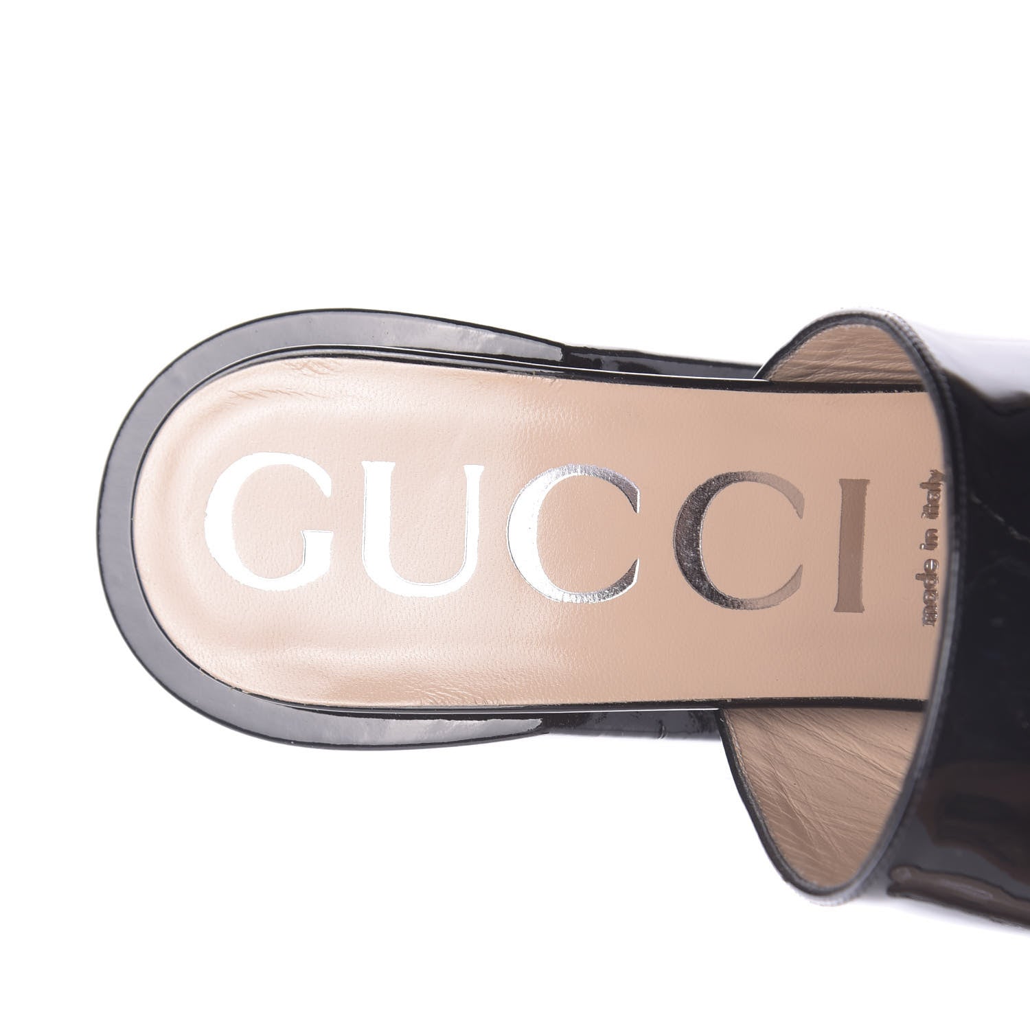 Gucci Patent Lexi Horsebit High-Heel Slide Sandals 40 Black 7 of 11