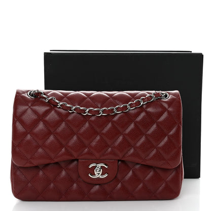 Chanel Caviar Quilted Jumbo Double Flap Burgundy 11 of 11