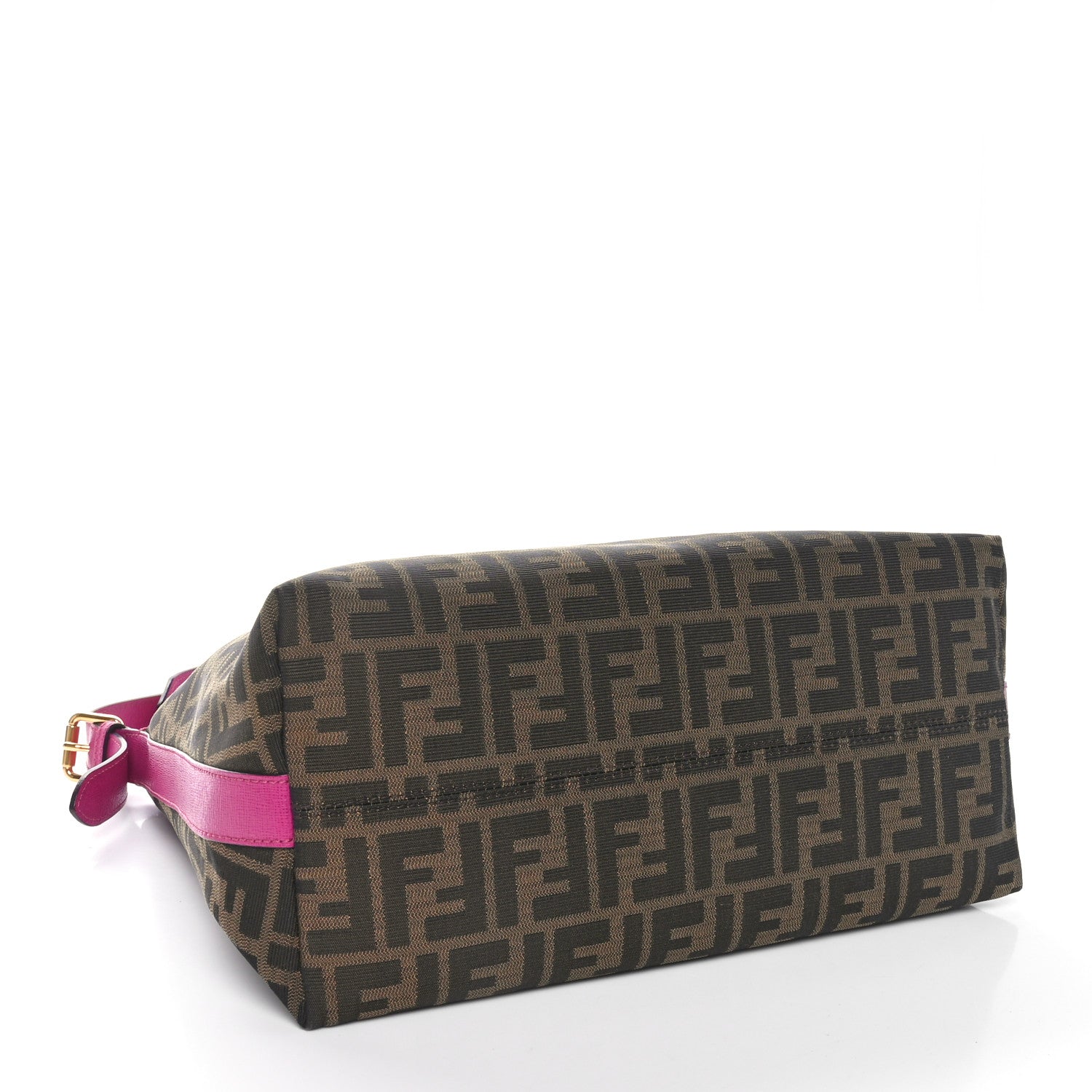 Fendi Zucca Vitello Spalmati Small Hobo Tobacco Magenta 4 of 10