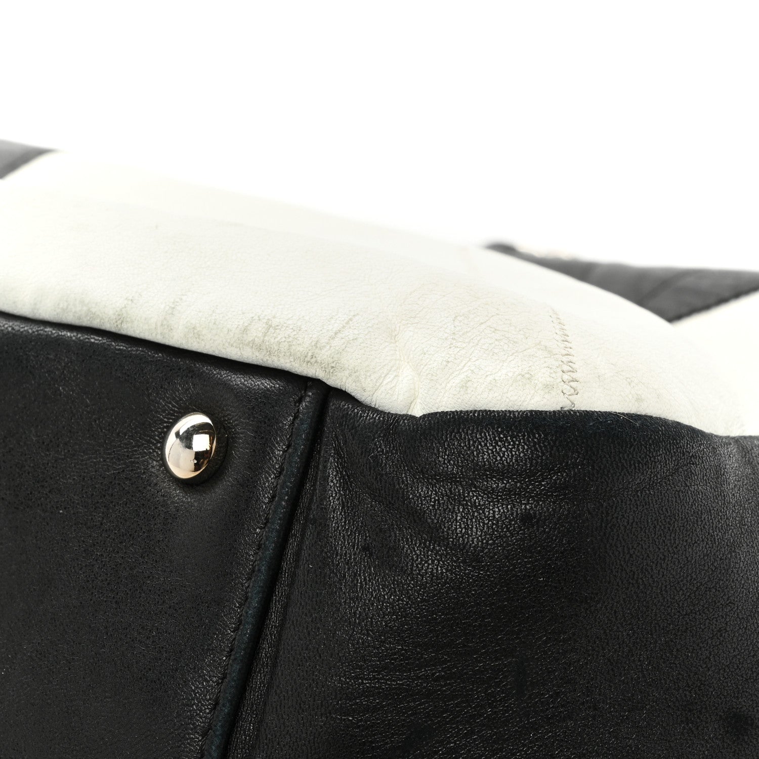 Chanel Lambskin Patchwork Accordion Flap Black White 19 of 23