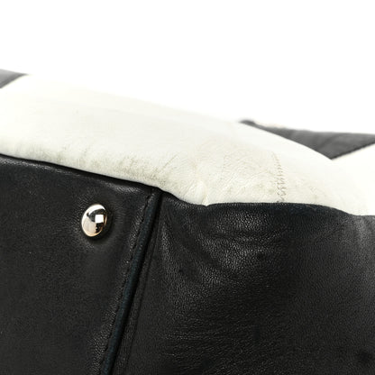 Chanel Lambskin Patchwork Accordion Flap Black White 19 of 23