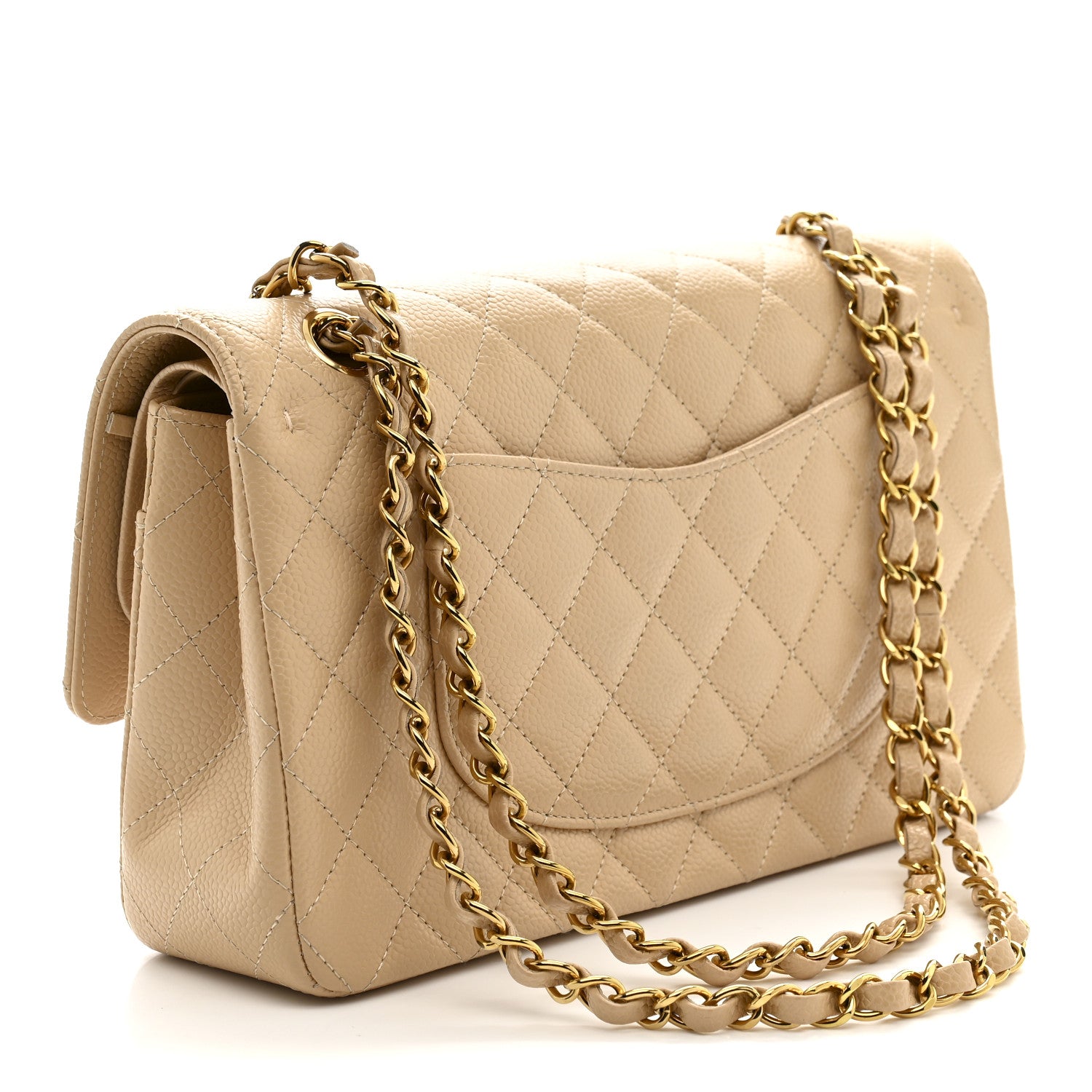 Chanel Caviar Quilted Medium Double Flap Beige 3 of 11