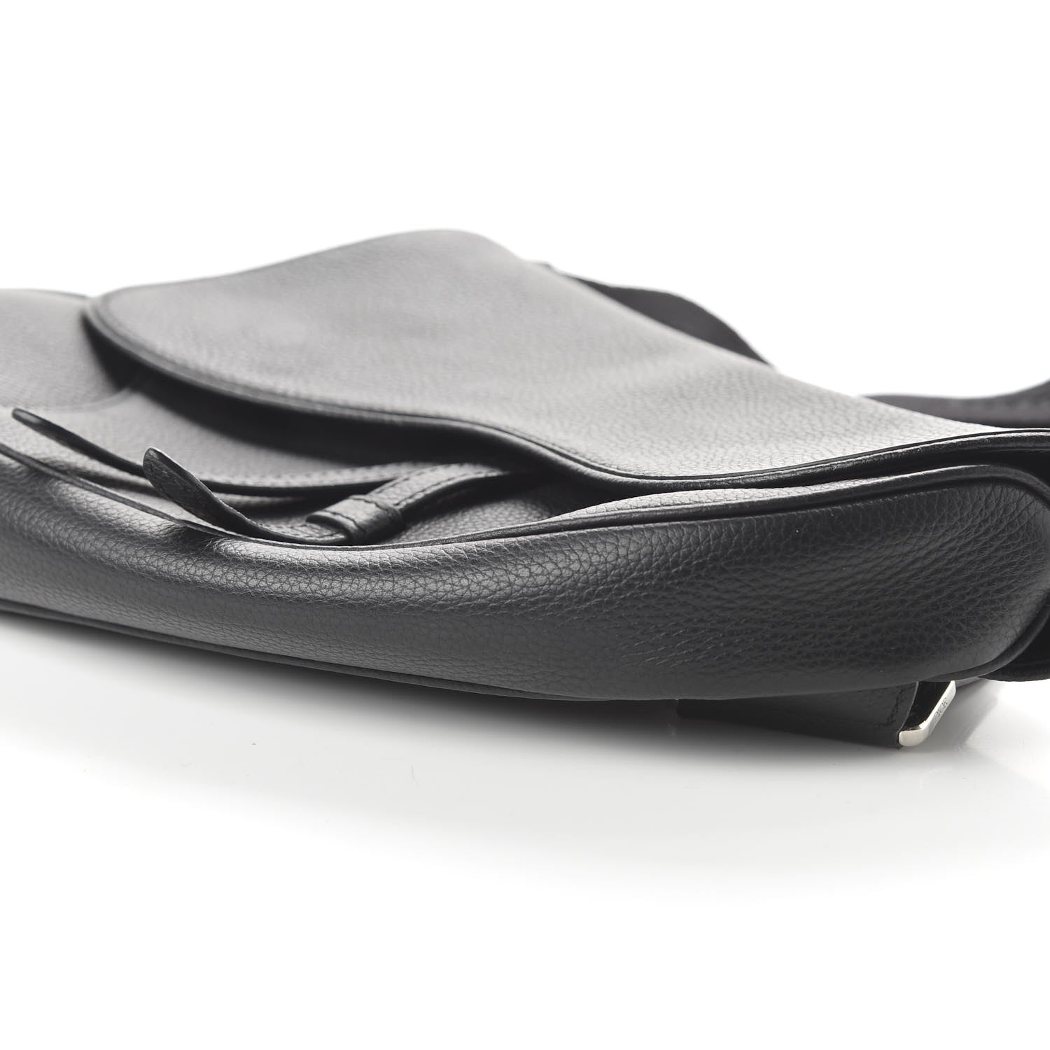Christian Dior Grained Calfskin Kim Jones Saddle Bag Black 7 of 8