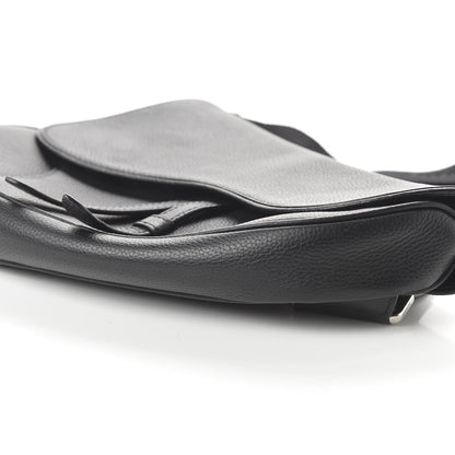 Christian Dior Grained Calfskin Kim Jones Saddle Bag Black 7 of 8