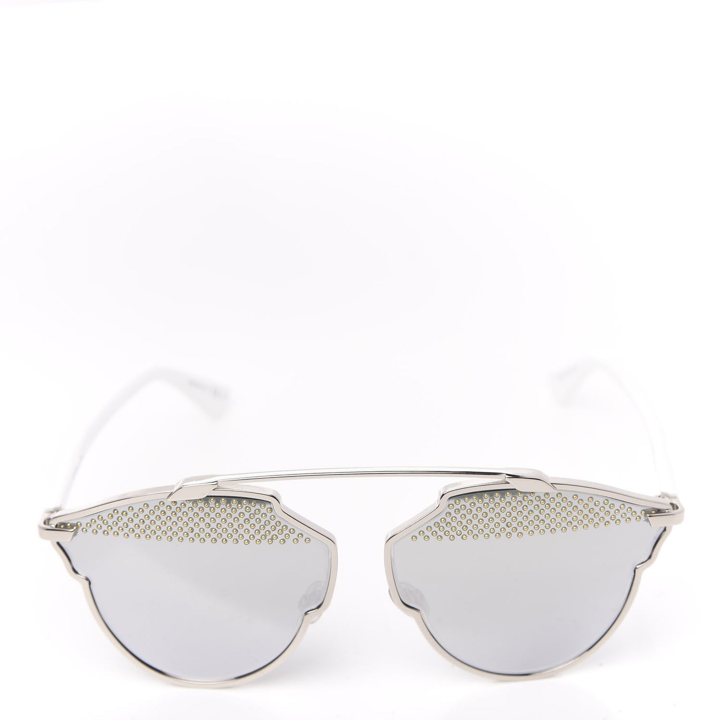 Studded So Real Sunglasses Silver White