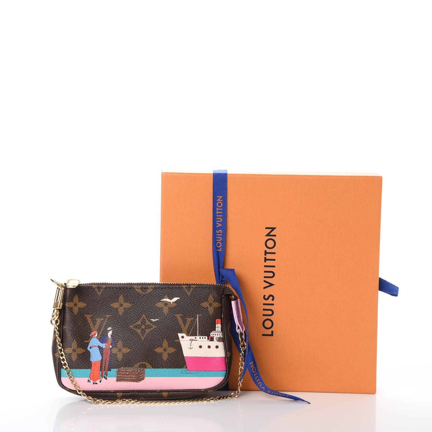 Louis Vuitton Monogram 2016 Christmas Animation Mini Pochette Accessories Rose Ballerine 8 of 8