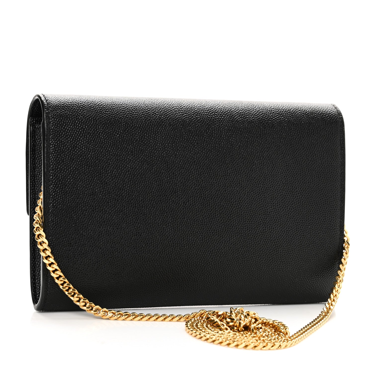 Saint Laurent Grain de Poudre Uptown Chain Wallet Black 4 of 10