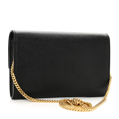 Saint Laurent Grain de Poudre Uptown Chain Wallet Black 4 of 10