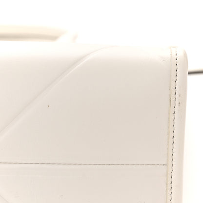 Prada Soft Calfskin Triangolo Symbole Embossed Medium Tote White 11 of 11