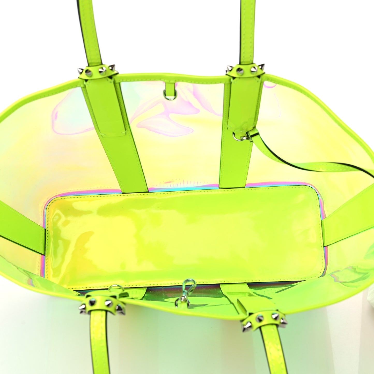 PVC Spikes East West Cabata Tote Fluorescent Yellow
