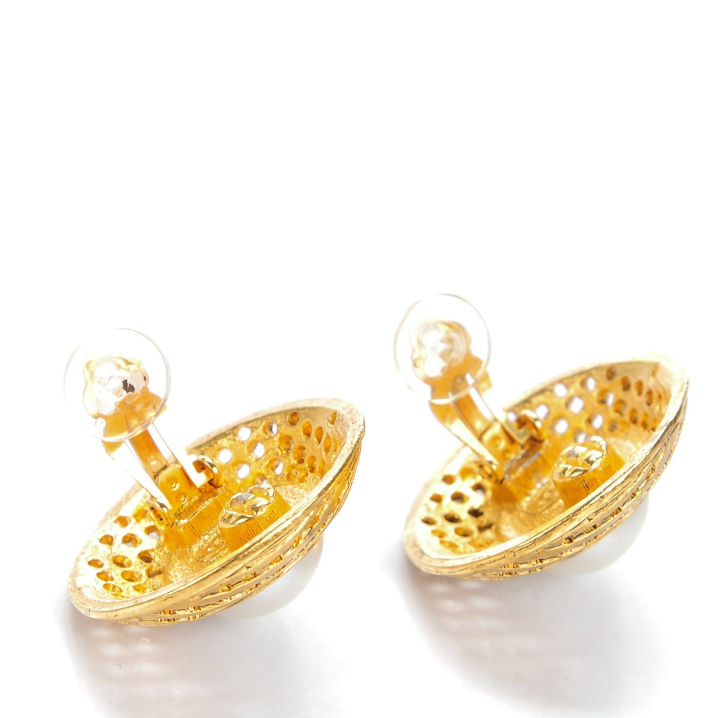 Pearl Clip On Earrings Gold