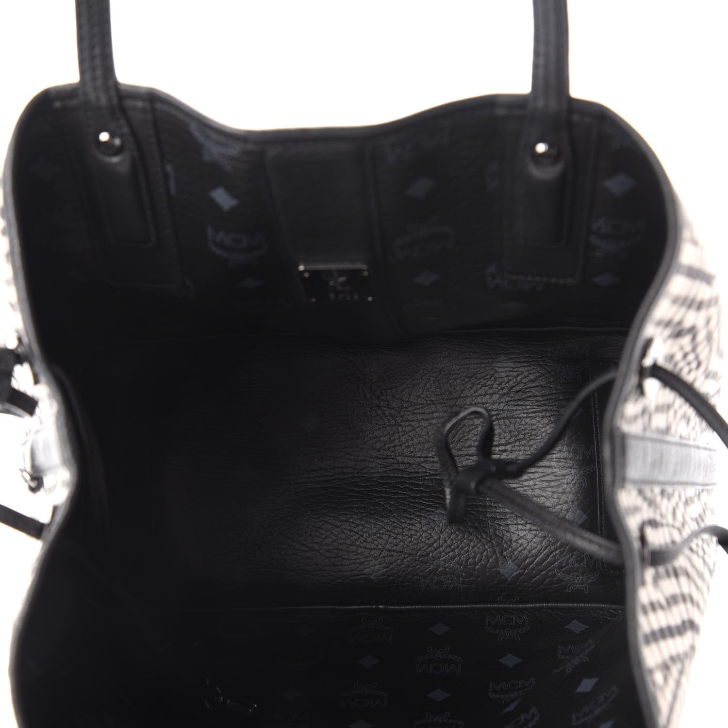 MCM Visetos Medium Liz Reversible Shopper Tote Black 13 of 16