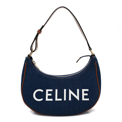 Celine Denim Ava Shoulder Bag Navy Tan 1 of 11