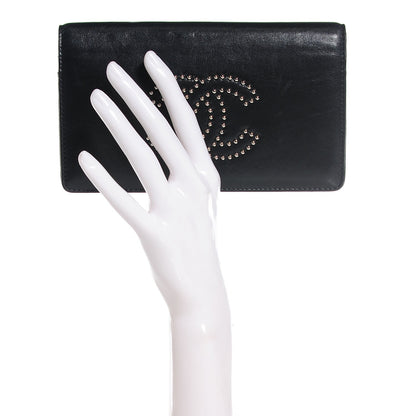 Chanel Lambskin Studded CC Yen Wallet Black 2 of 8