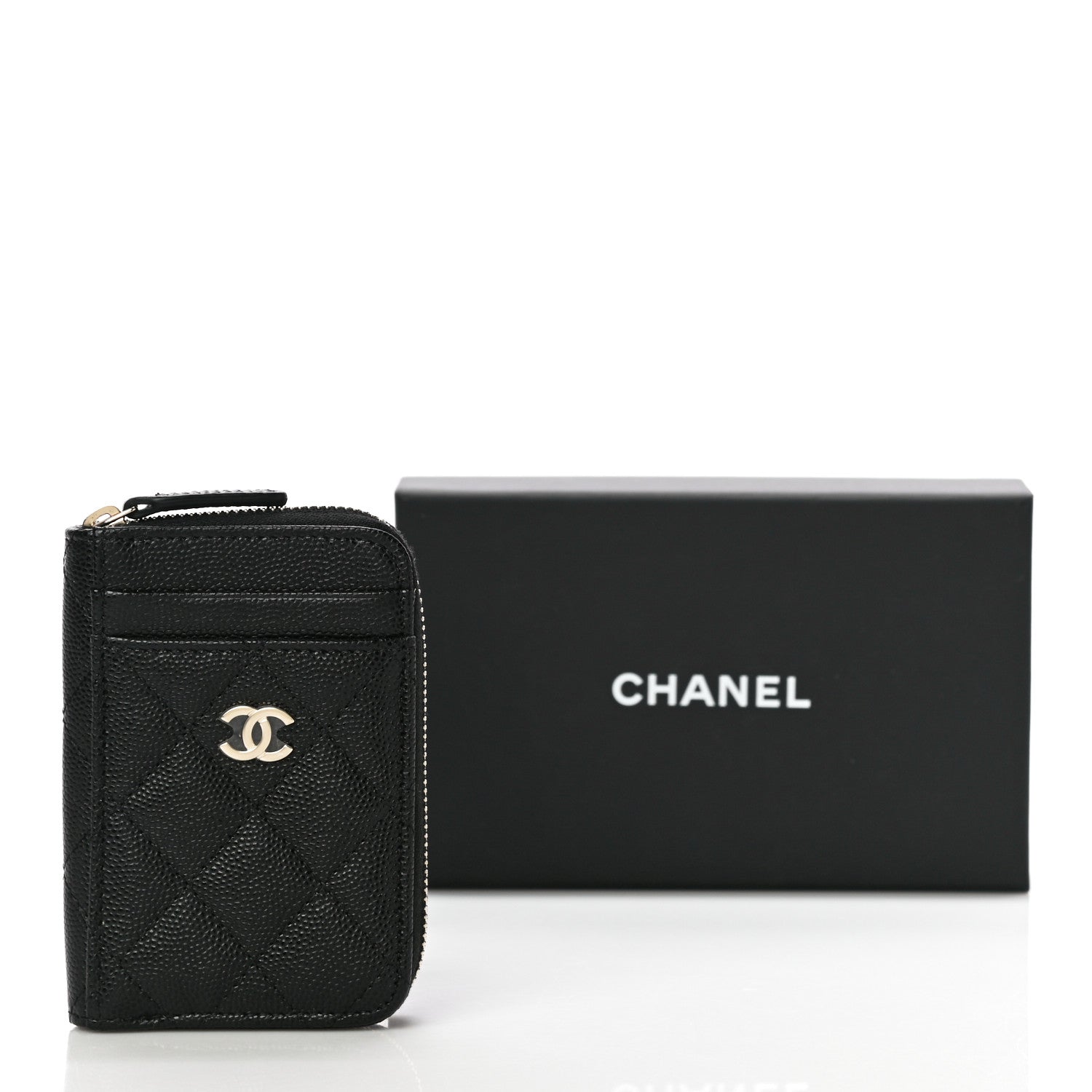 Chanel Caviar Quilted Zip Card Holder Black 11 of 11
