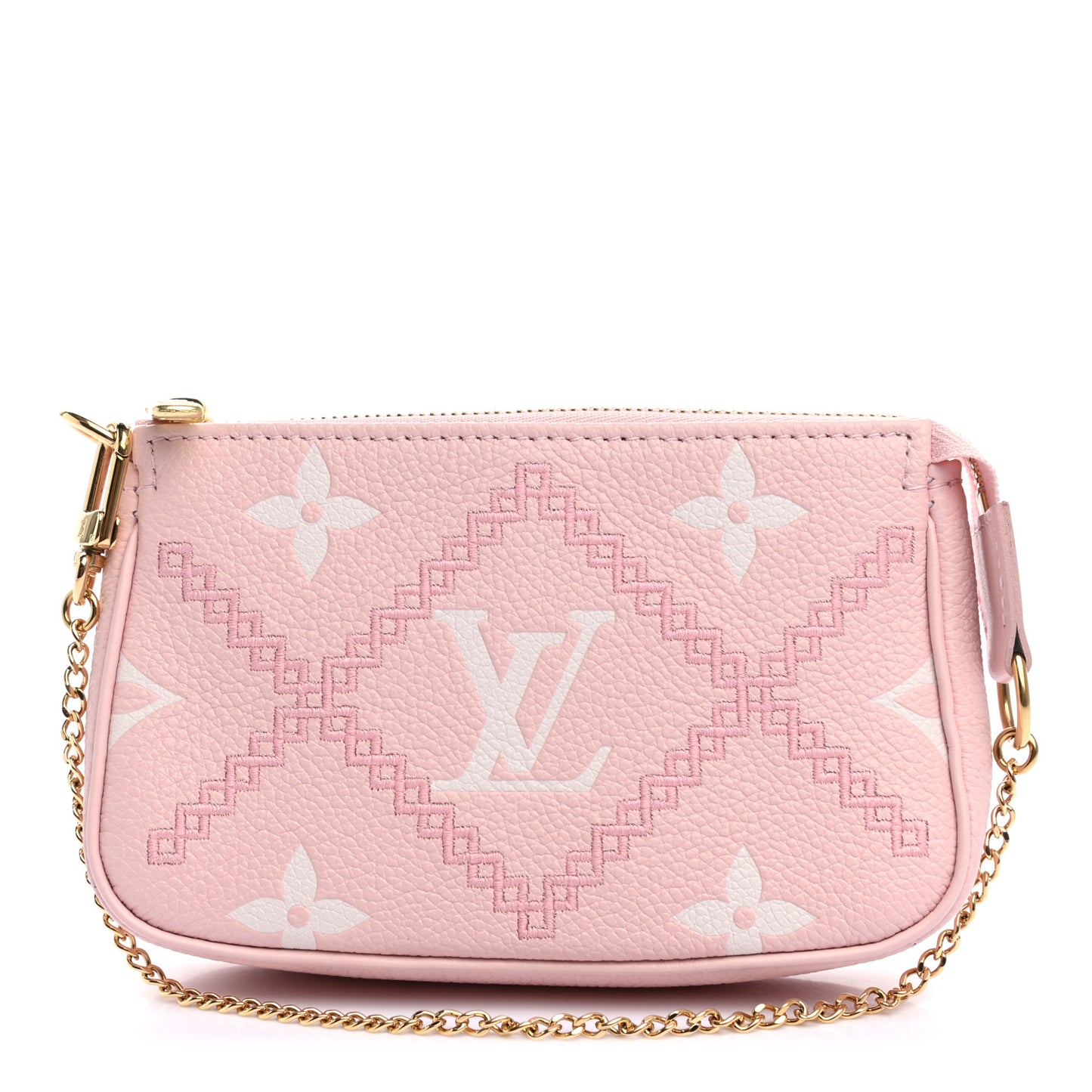 Empreinte Monogram Giant Broderies Mini Pochette Accessories Pink Creme