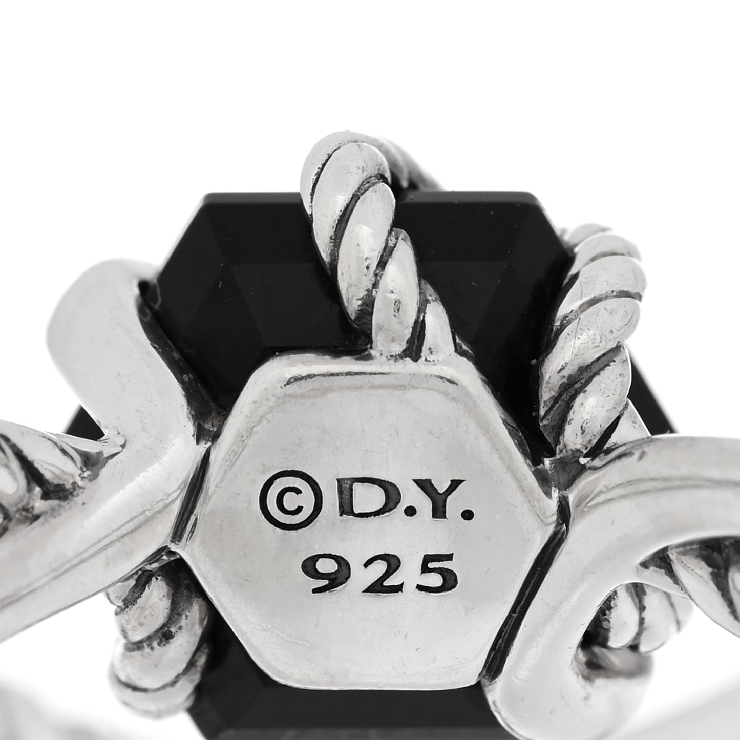 Sterling Silver Diamond Black Onyx 10mm Cable Wrap Ring 52 6