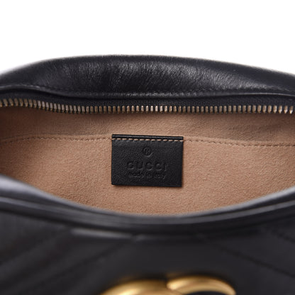 Gucci Calfskin Matelasse Small GG Marmont Chain Shoulder Bag Black 5 of 9