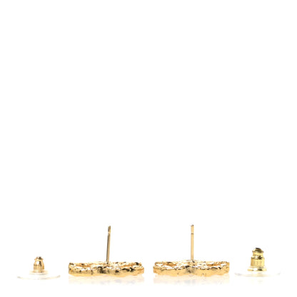 Chanel Metal Textured CC Earrings  Gold 3 of 5