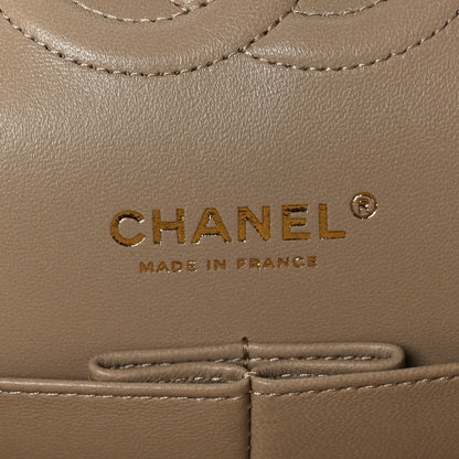 Chanel Iridescent Caviar Quilted Medium Double Flap Dark Beige 6 of 9