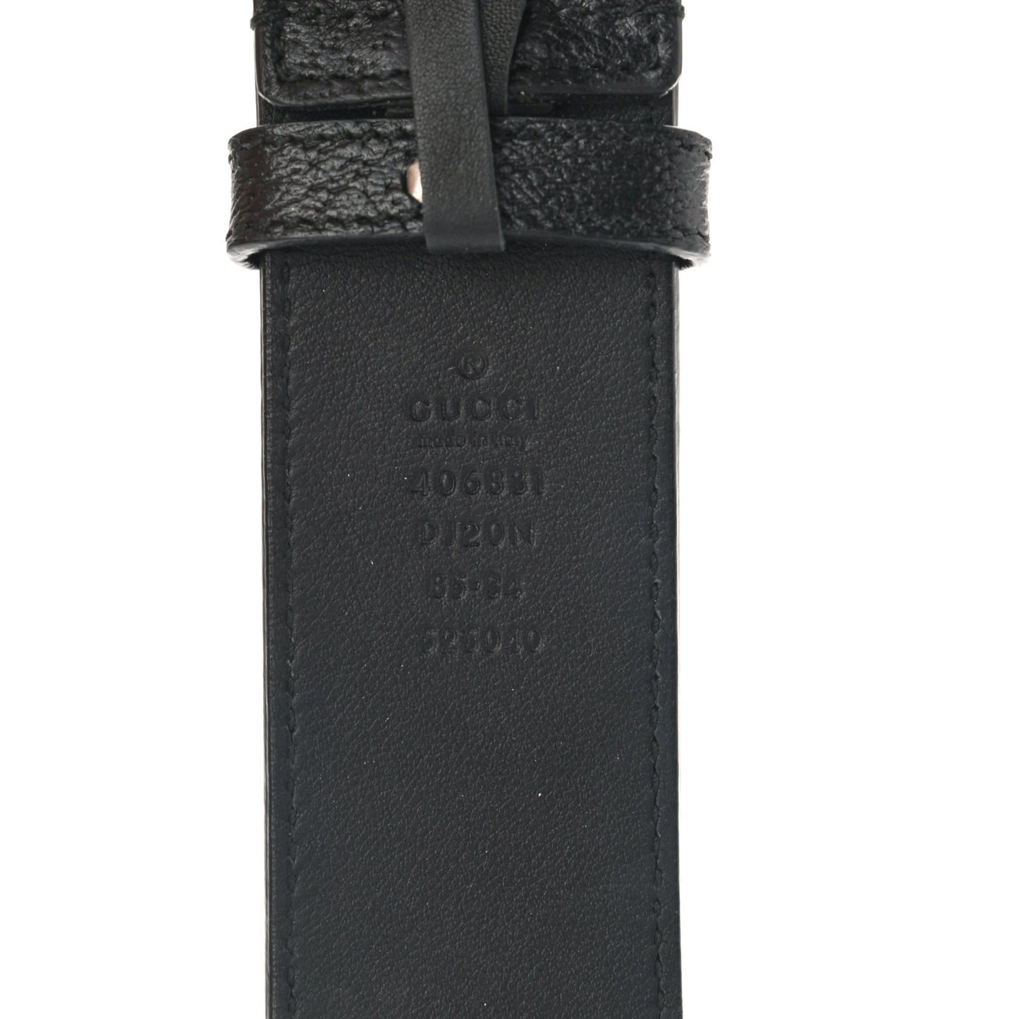 Textured Dollar Calfskin Nickel Double G 40mm Belt 85 34 Black