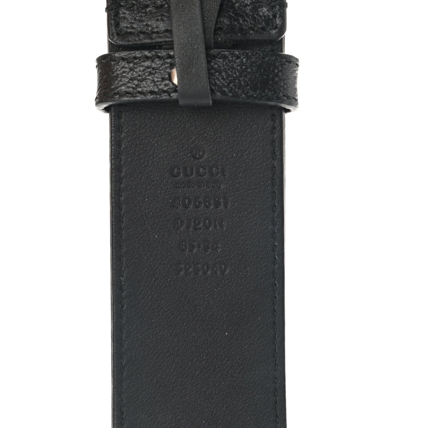 Gucci Textured Dollar Calfskin Nickel Double G 40mm Belt 85 34 Black 3 of 7