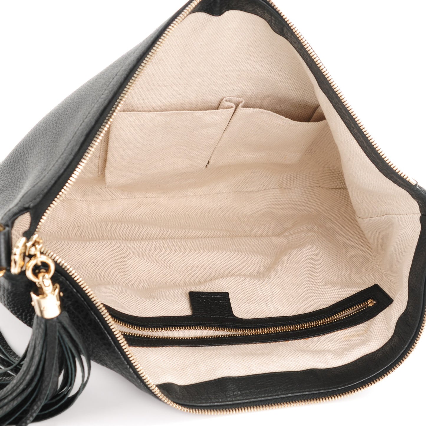 Pebbled Calfskin Medium Soho Hobo Black