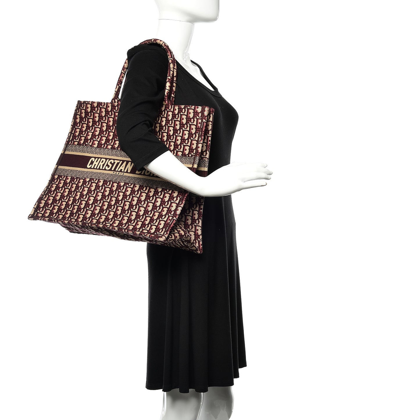 Oblique Large Book Tote Burgundy Multicolor