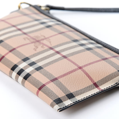 Burberry Haymarket Check Small Peyton Crossbody Clutch Bag Black 8 of 8