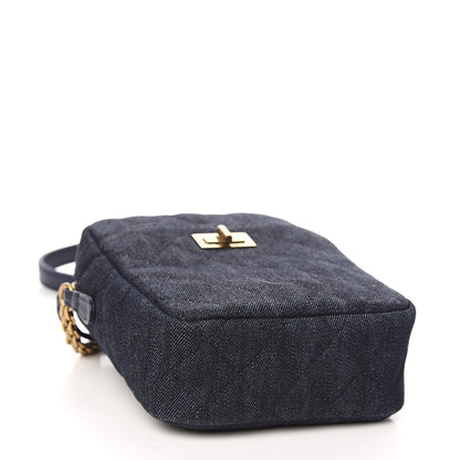 Chanel Washed Denim Quilted Reissue Camera Case Black 4 of 10