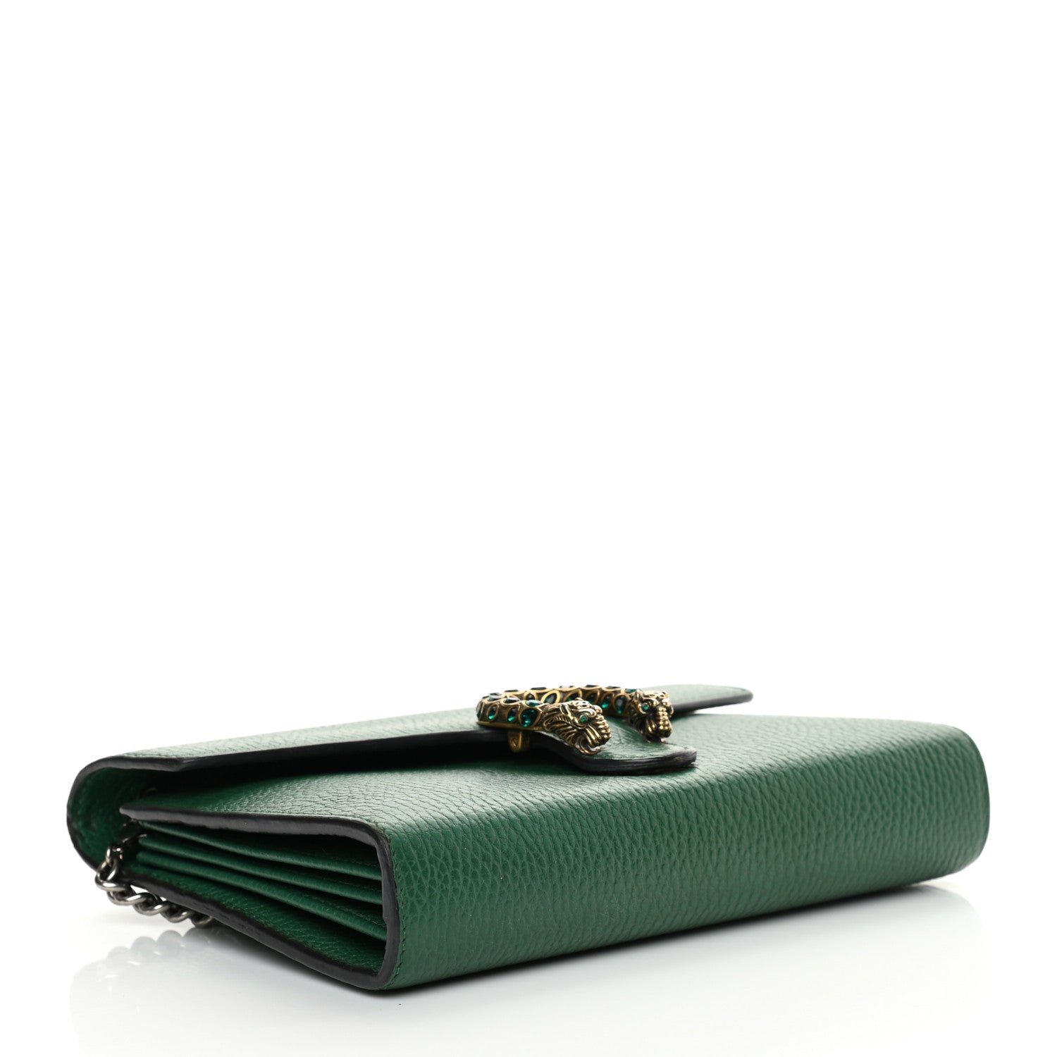 Gucci Calfskin Mini Dionysus Chain Wallet Emerald 4 of 16