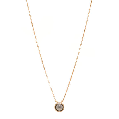 Tiffany 18K Rose Gold Gray Cultured Pearl Hardwear Link Pendant Necklace 1 of 4