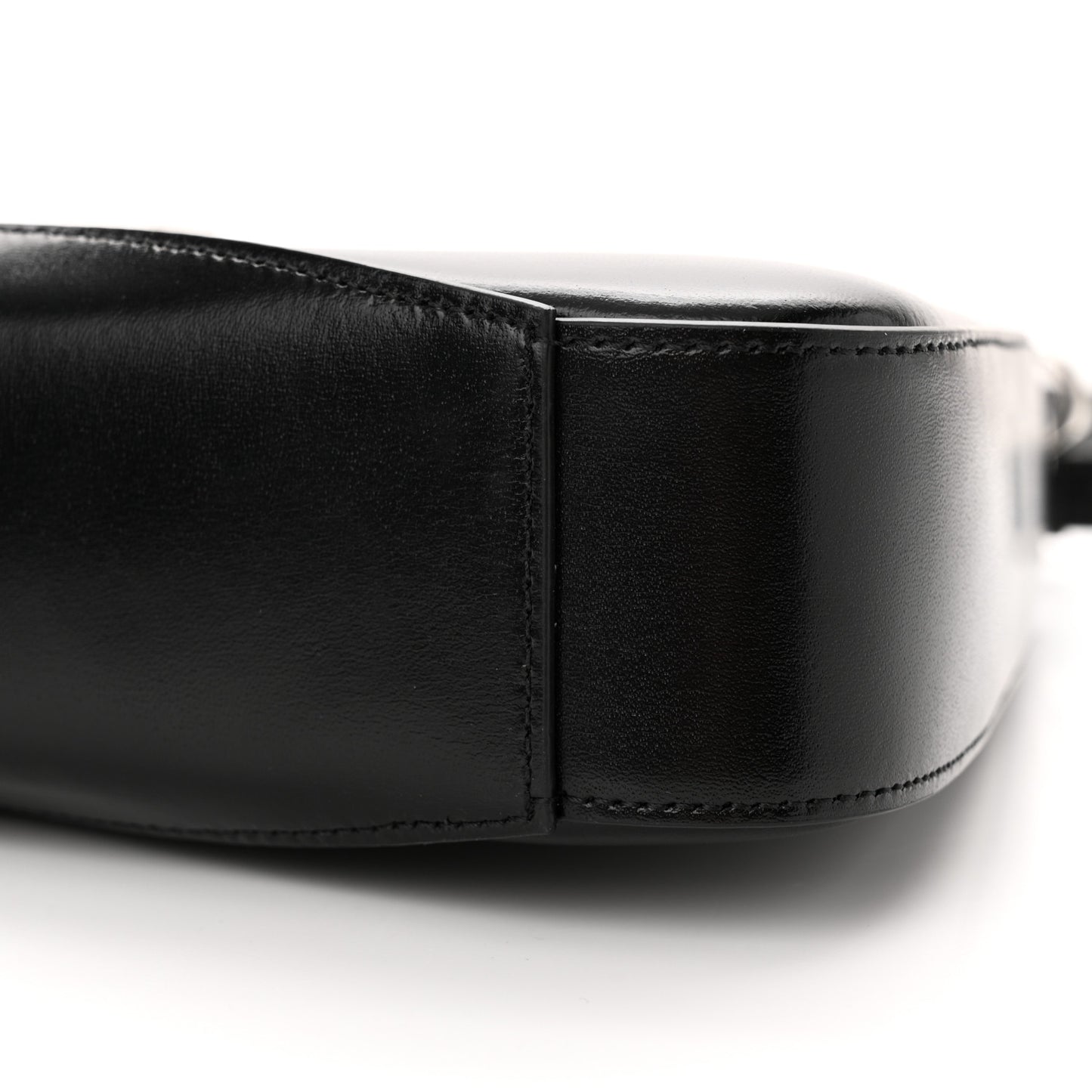 Box Calfskin Small Zipped Cut Out Shoulder Bag Black