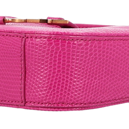 Saint Laurent Calfskin Lizard Embossed Le 5 A 7 Mini Hobo Acid Pink 10 of 10