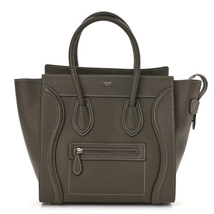 Celine Drummed Calfskin Micro Luggage Souris 1 of 8