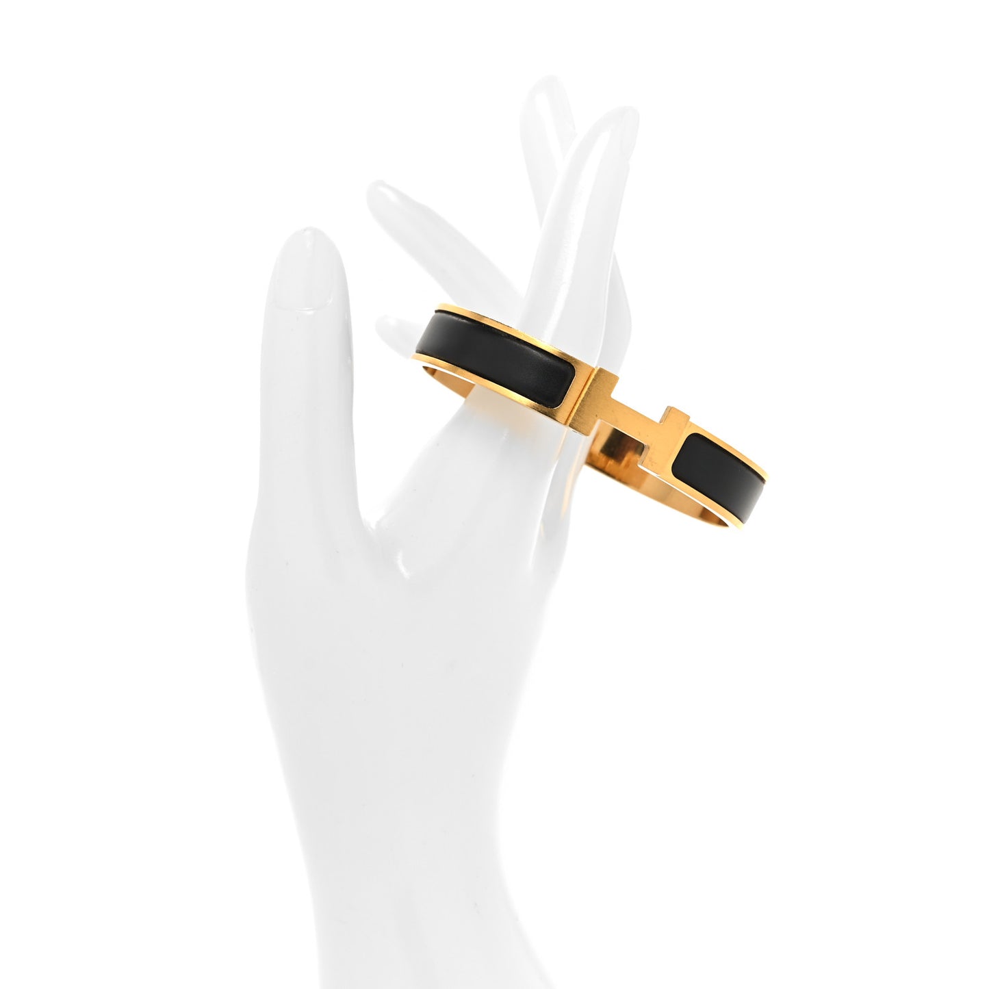 Matte Enamel Narrow Clic Clac HH Bracelet GM Black