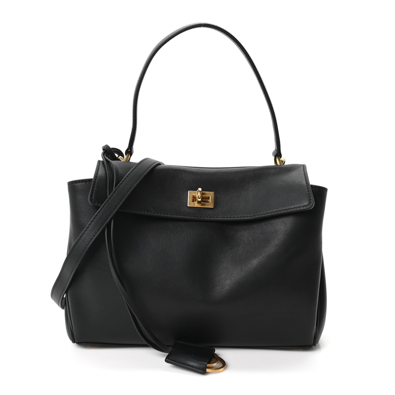 Balenciaga Natural Smooth Calfskin Small Rodeo Top Handle Handbag Black 1 of 8