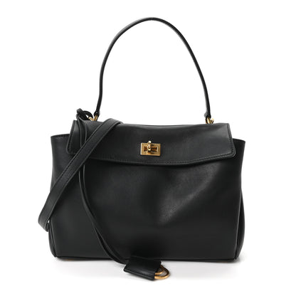 Balenciaga Natural Smooth Calfskin Small Rodeo Top Handle Handbag Black 1 of 8